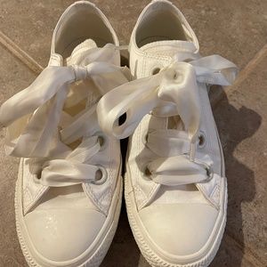 White Satin Converse All Star